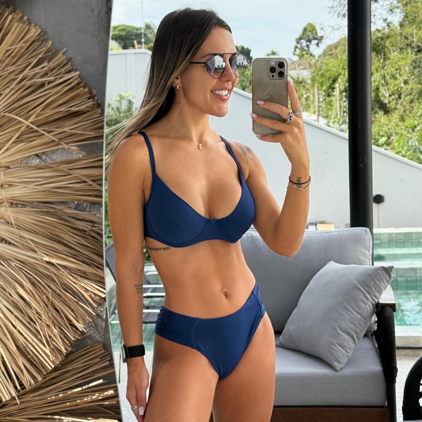 BIKINI CLAUDIA - PESPONTO NAVY BLUE