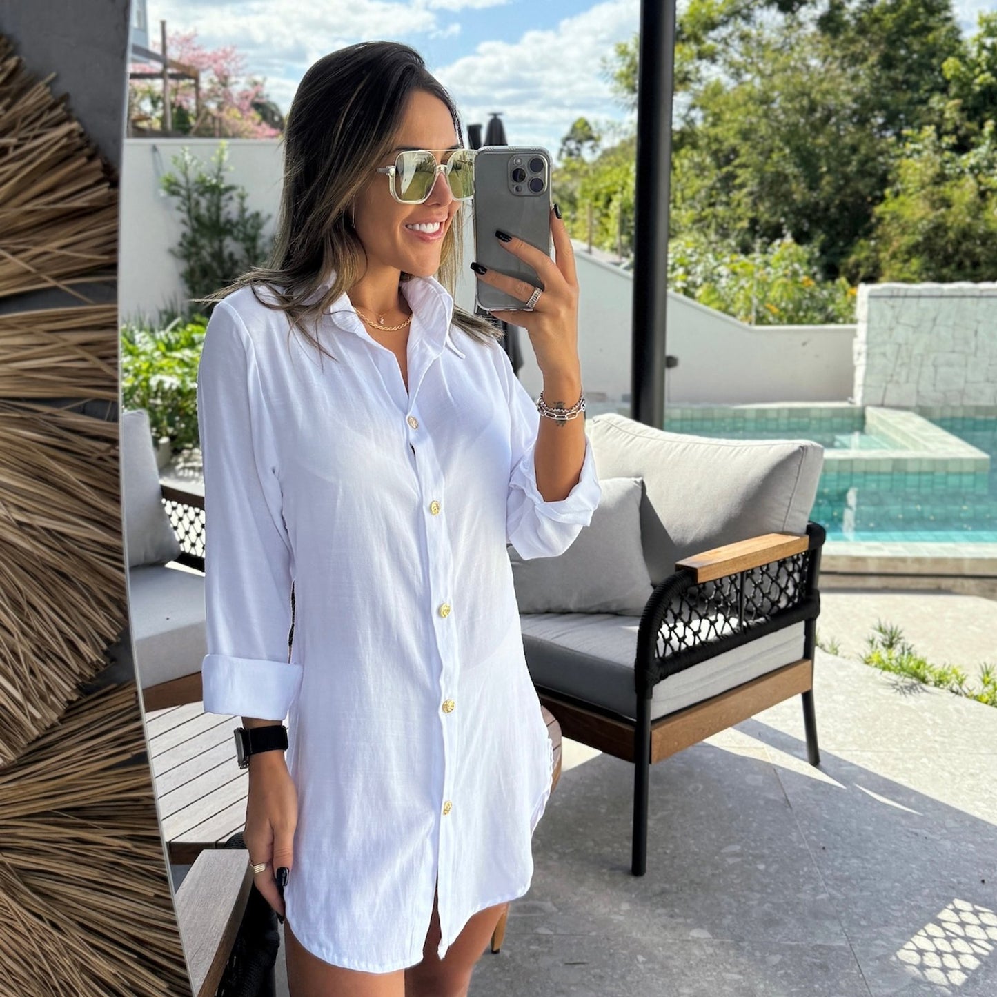 SHIRT COVER UP - WHITE