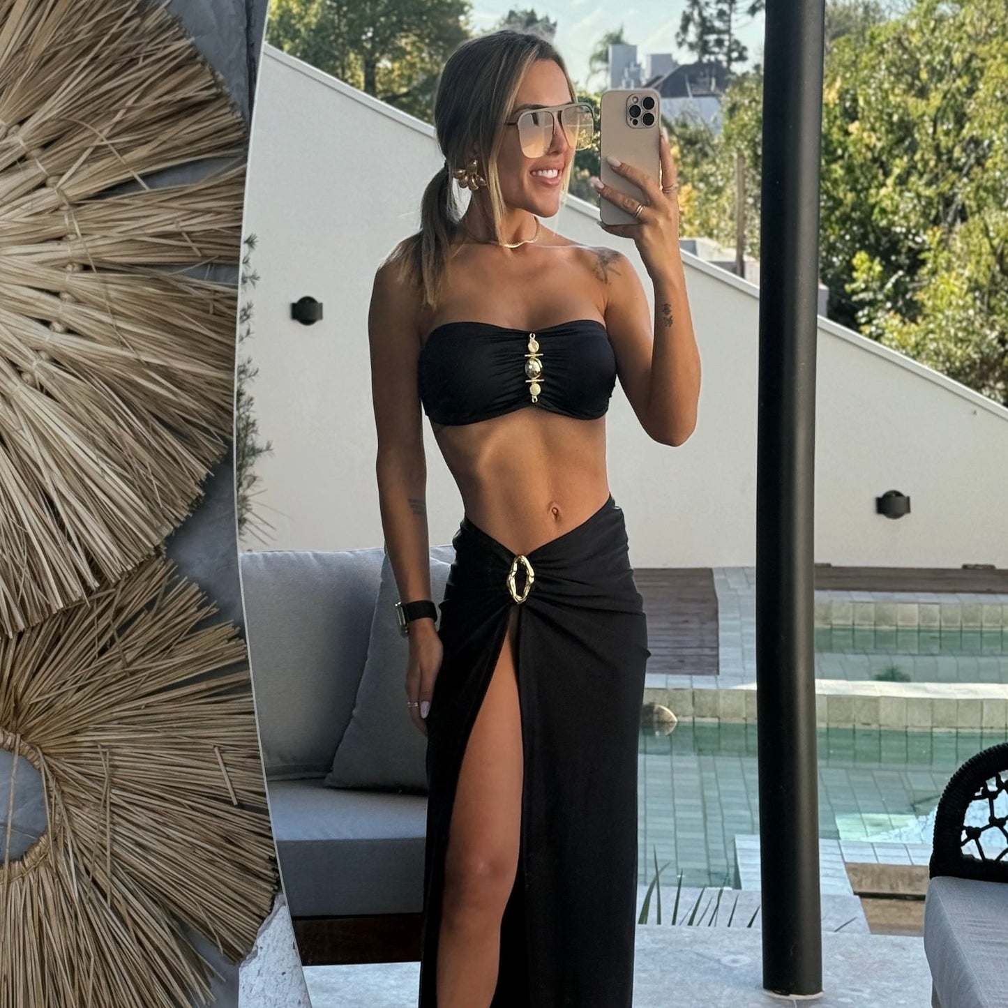 BEACH SKIRT AQUILA - BLACK