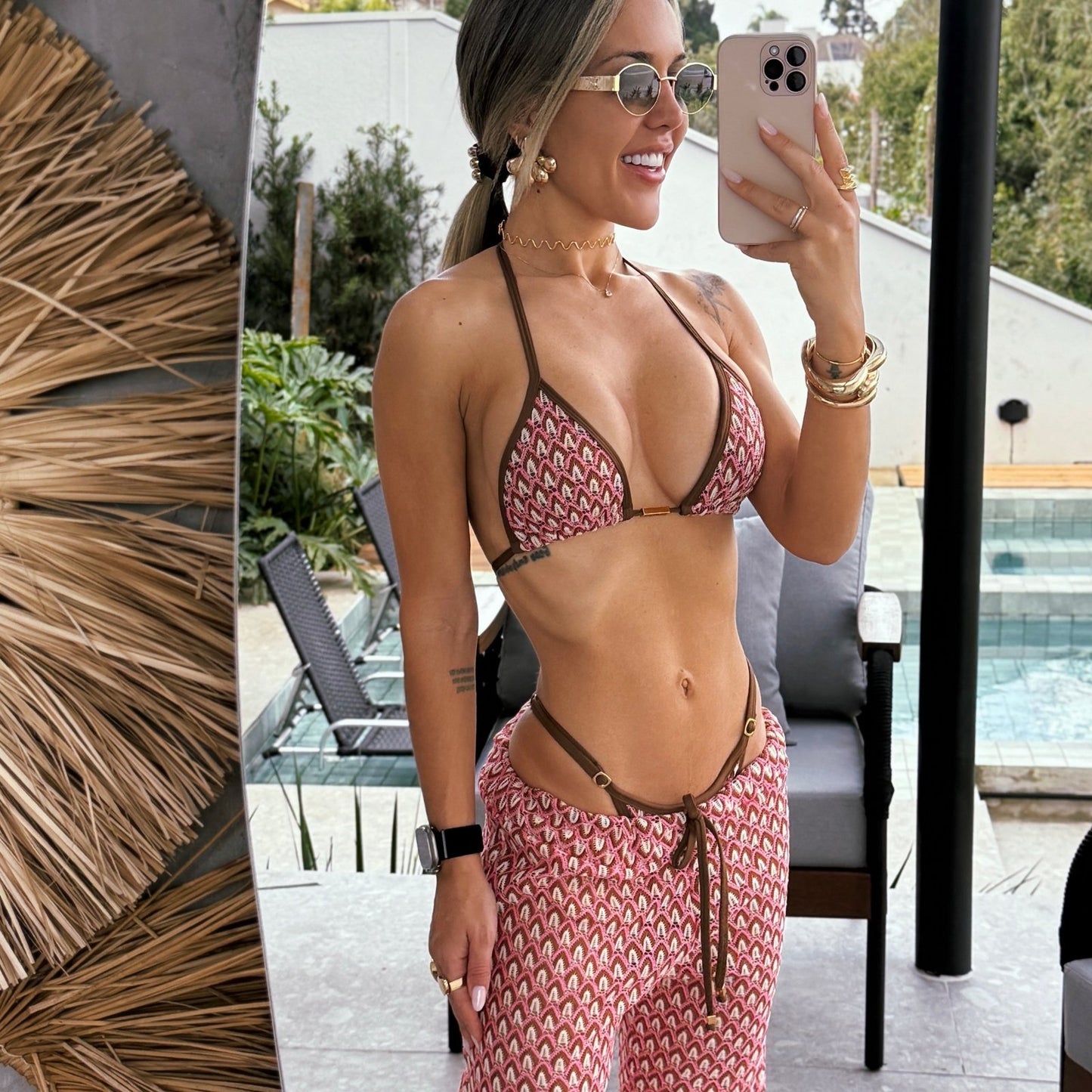 BIKINI GIOVANELA - LACE BROWN AND PINK