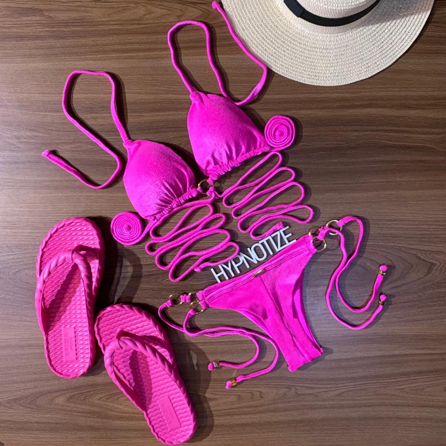 BIKINI FRANCINE - VELOUR PINK