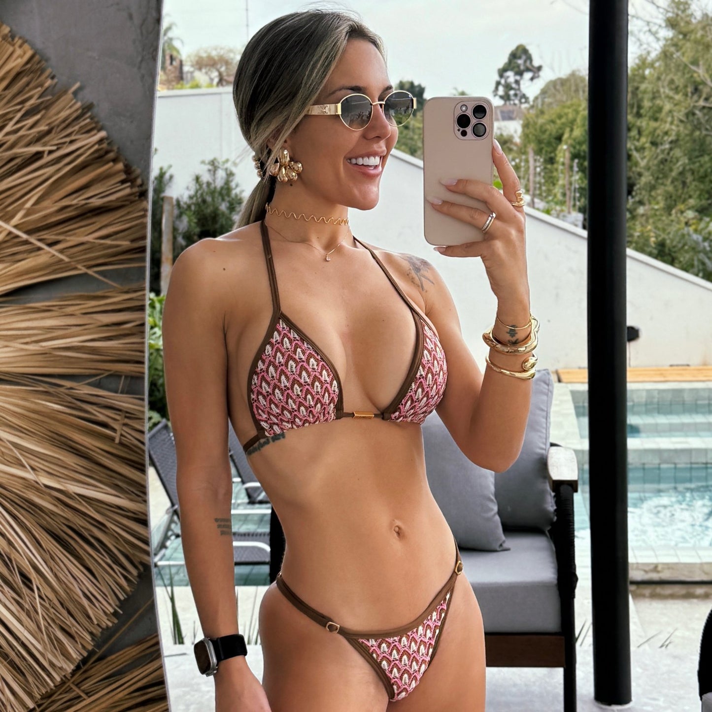 BIKINI GIOVANELA - LACE BROWN AND PINK