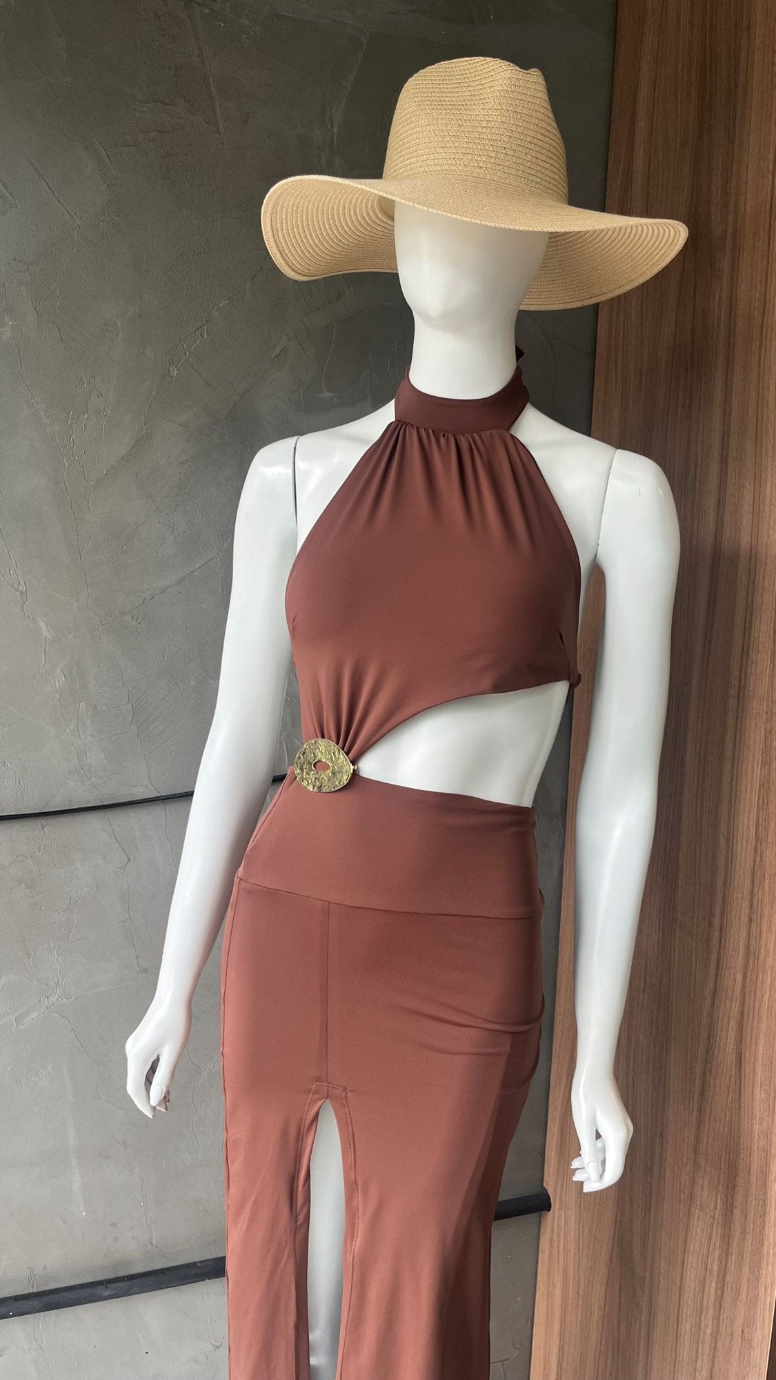 DRESS ANABEL - BROWN