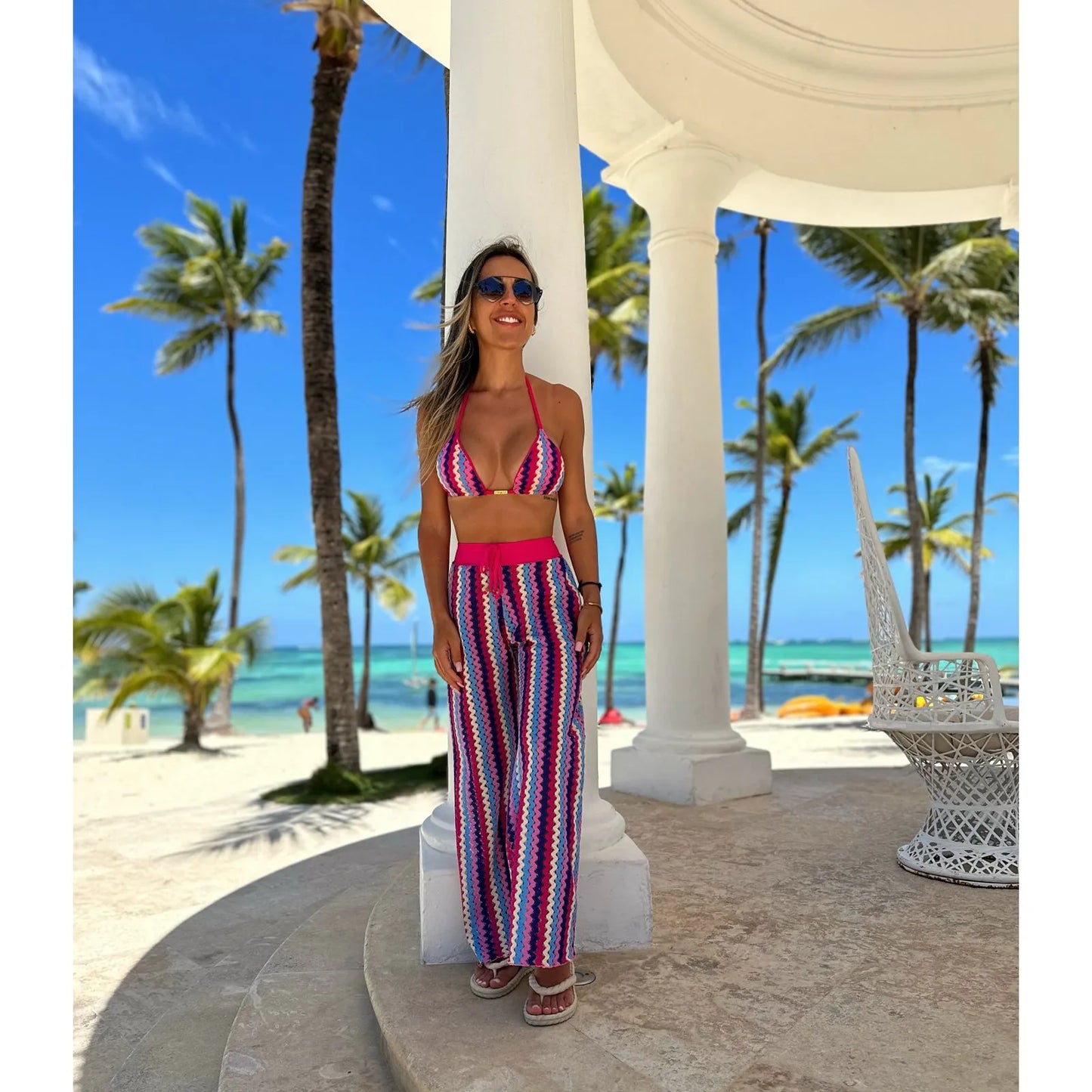 BEACH PANTS - CROCHET PINK