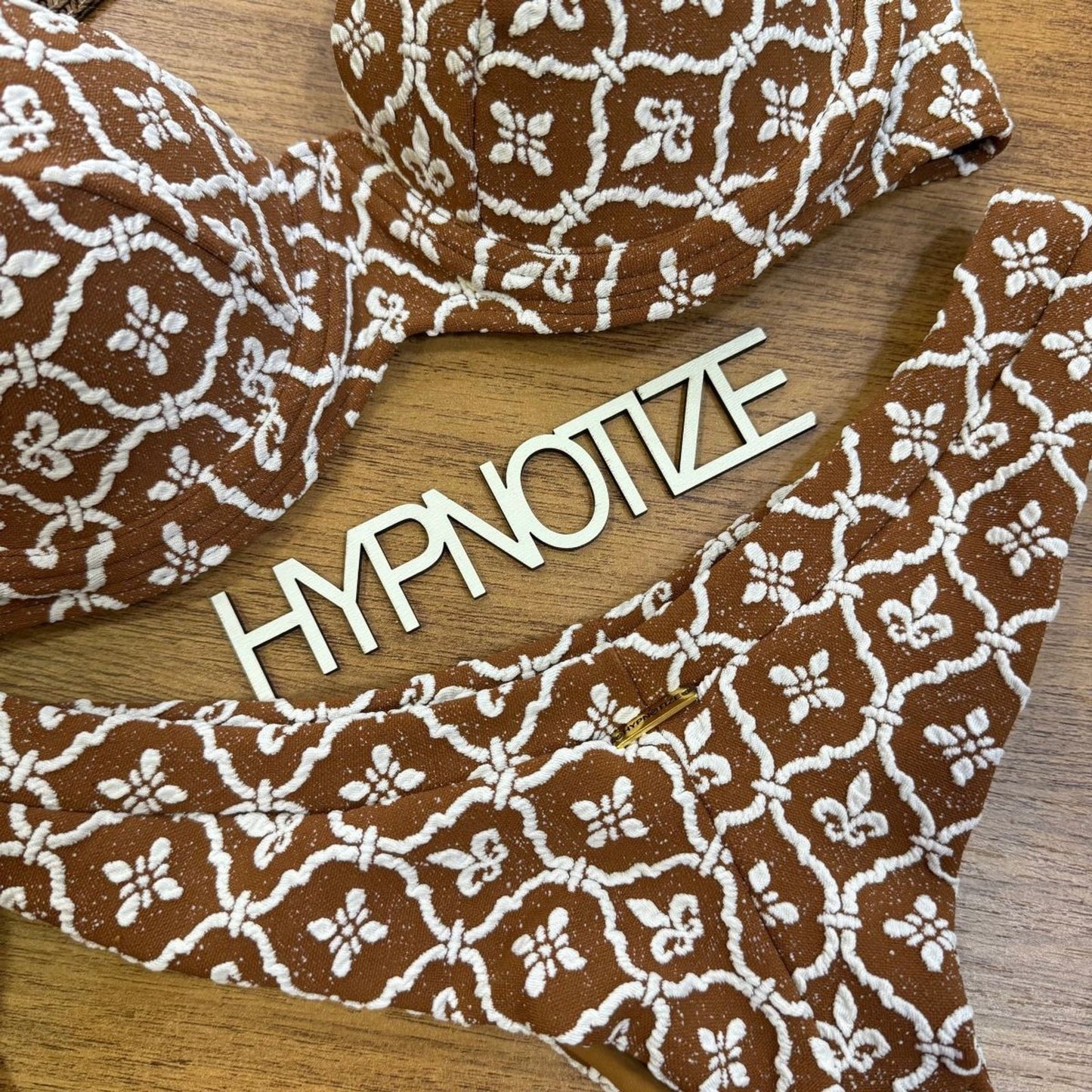 BIKINI CATIELE - JACQUARD LIS BROWN