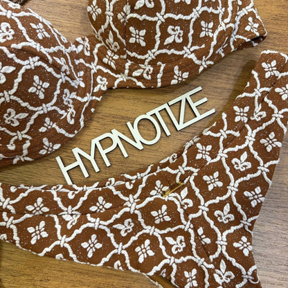 BIKINI CATIELE - JACQUARD LIS BROWN
