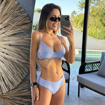 BIKINI CLAUDIA - WAVES BLUE/WHITE