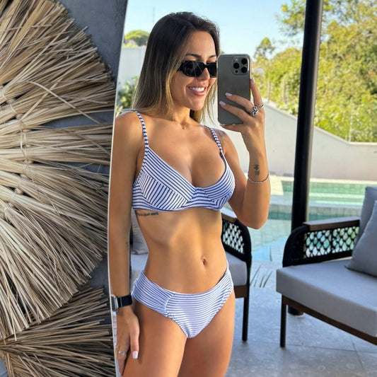 BIKINI CLAUDIA - WAVES BLUE/WHITE