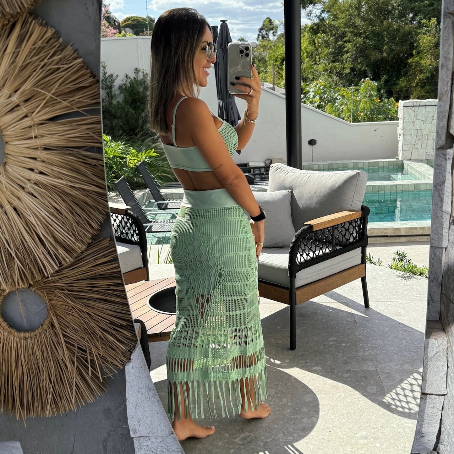 BEACH SKIRT DATIELE - GREEN