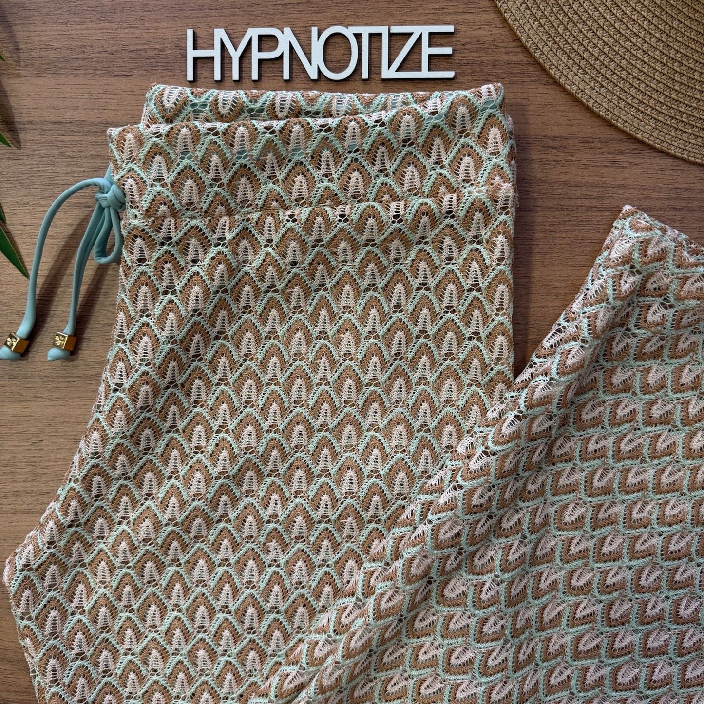 BEACH PANTS TAILANA - LACE LIGHT GREEN