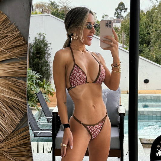 BIKINI GIOVANELA - LACE BROWN AND PINK