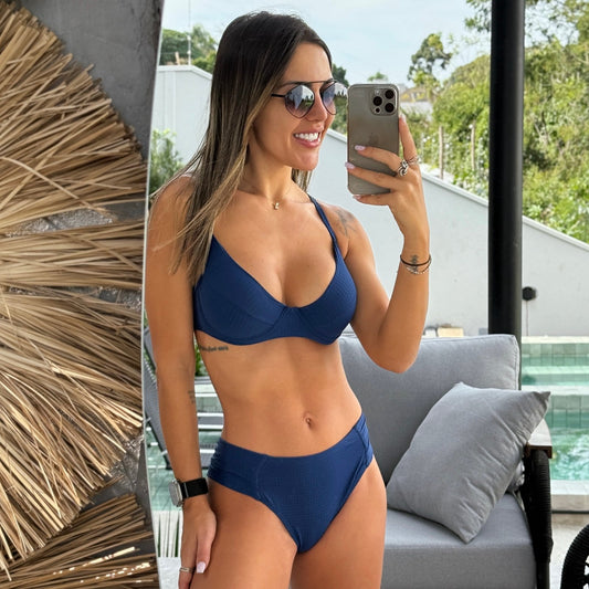 BIKINI CLAUDIA - PESPONTO NAVY BLUE