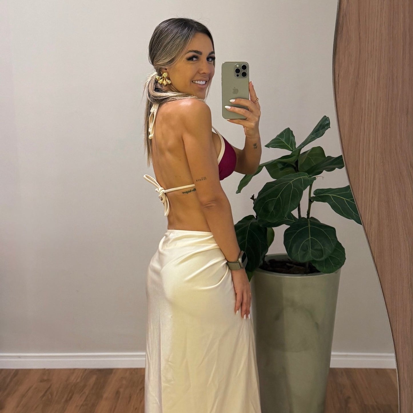 BIKINI ARIANE - CHERRY/OFF WHITE
