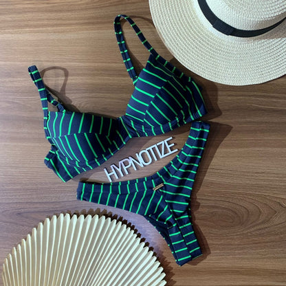 BIKINI CATIELE - LIME STRIPES