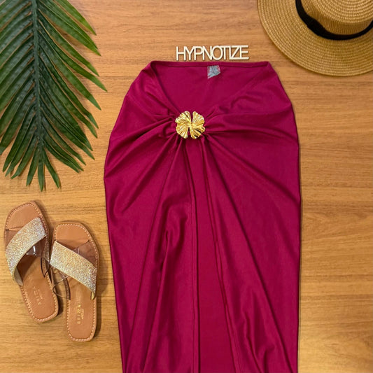 BEACH SKIRT IONARA - LUREX CHERRY