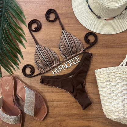 BIKINI ANDRIELI - CROCHE CARDOVA BROWN