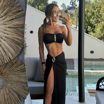 BEACH SKIRT AQUILA - BLACK