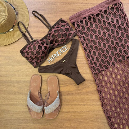 BEACH SKIRT DATIELE - COGNAC