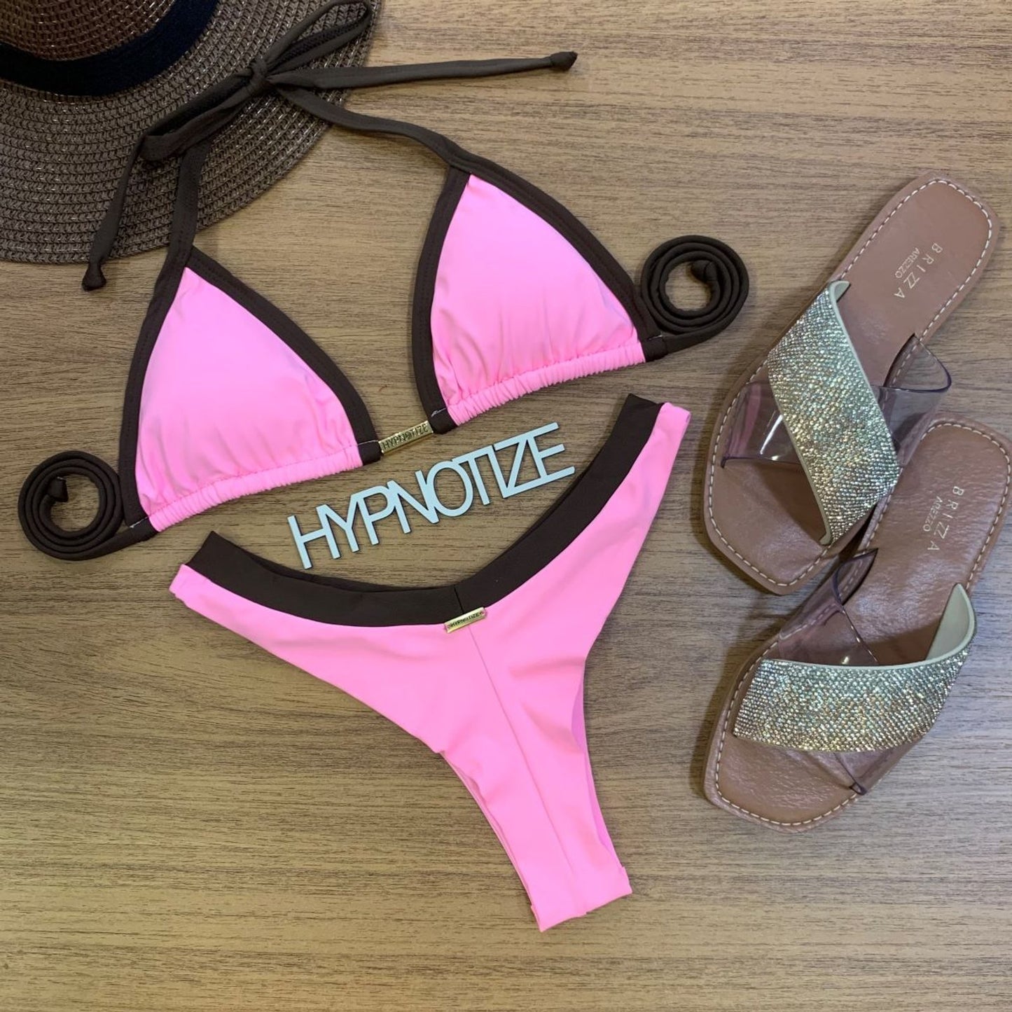 BIKINI ARIANE - PINK POWER/CAPPUCCINO