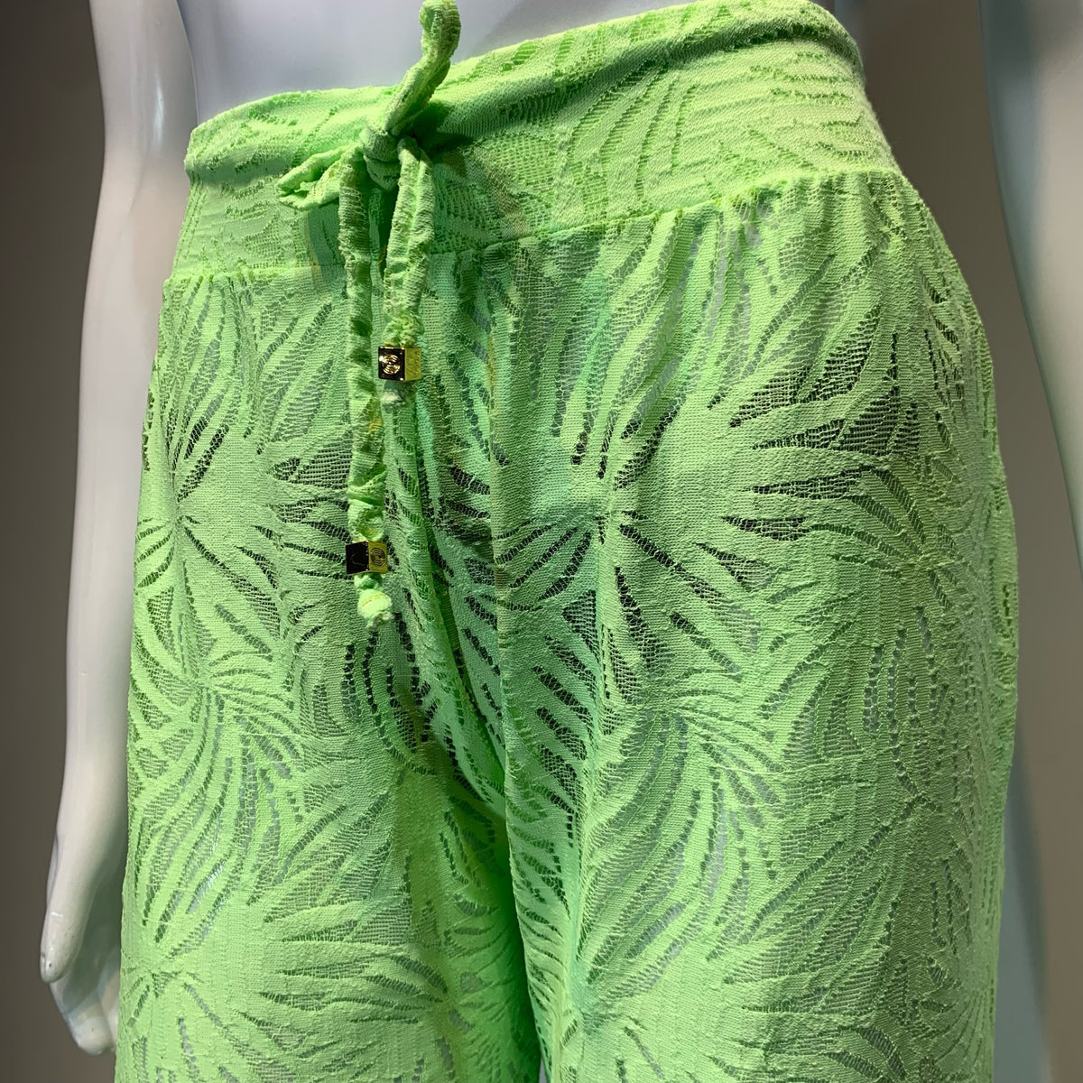BEACH PANT - GREEN LEAVES