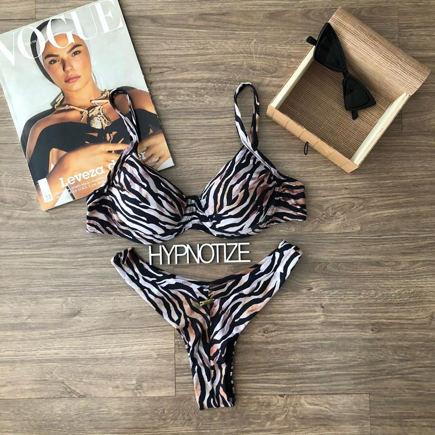 BIKINI CATIELE - BROWN ZEBRA