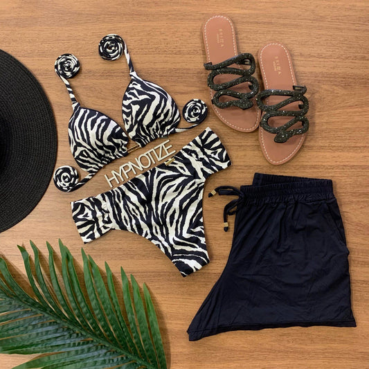 BIKINI BELLA - ZEBRA BLACK