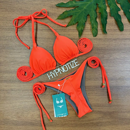 BIKINI ESMERALDA - CORAL AND GRAY