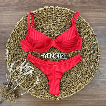 BIKINI CATIELE - LUREX CANELADO RED