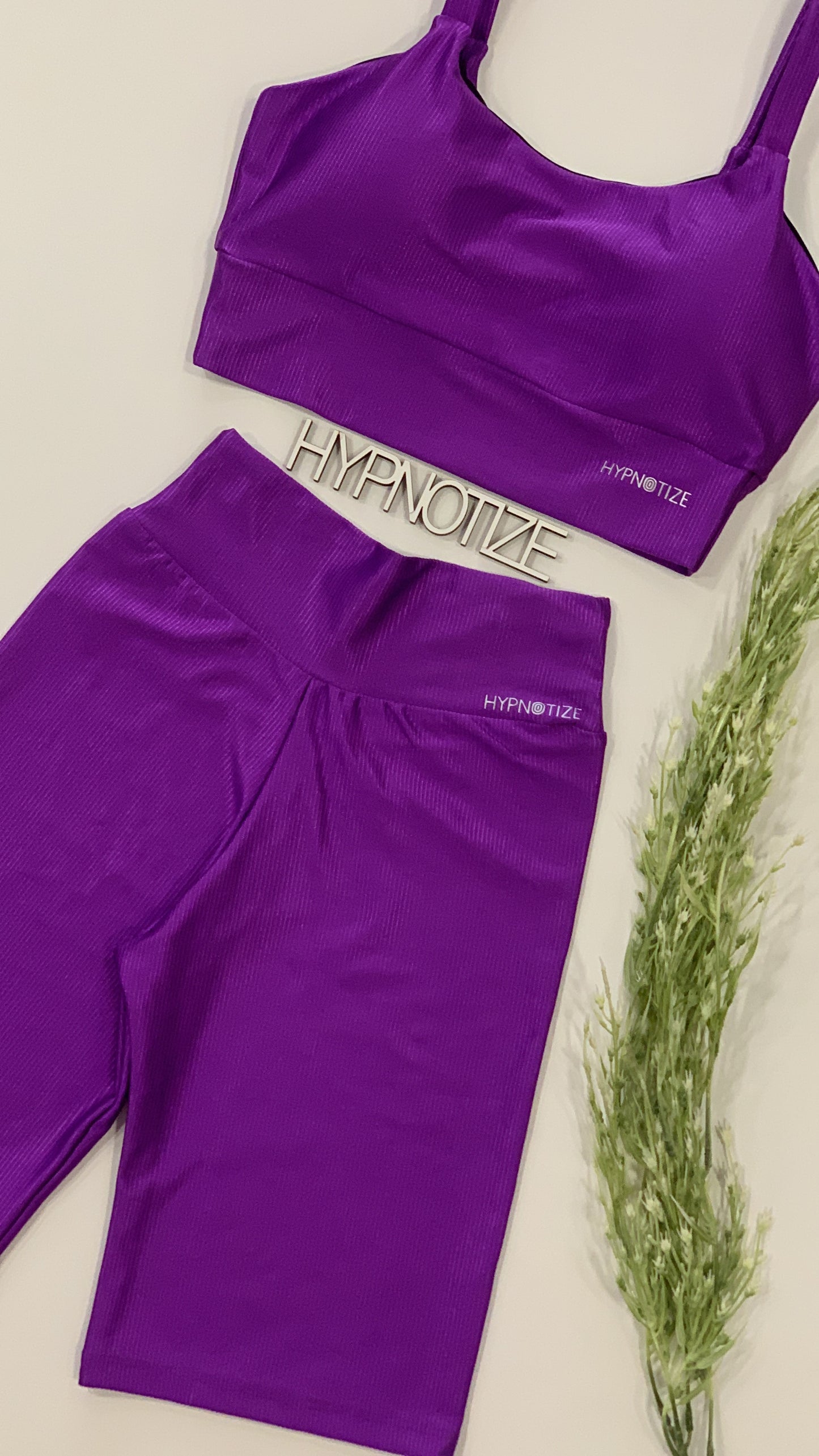 SHORT + SPORTS BRA - LUREX PURPLE